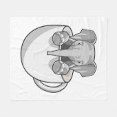 Elefant mit Cup Fleecedecke (Vorderseite (Horizontal))