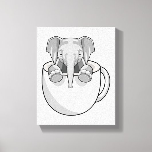 Elefant mit Cup Leinwanddruck (Vorderseite)