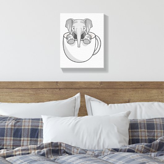 Elefant mit Cup Leinwanddruck (Insitu (Schlafzimmer))