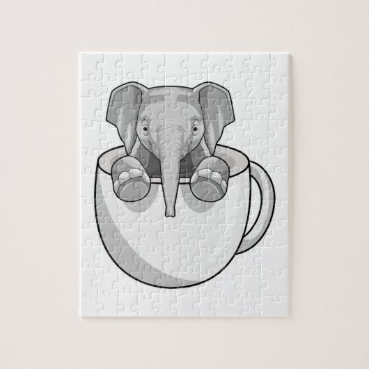 Elefant mit Cup Puzzle (Vertikal)