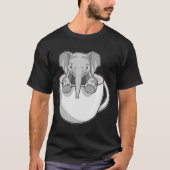 Elefant mit Cup T-Shirt (Vorderseite)