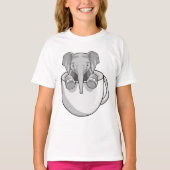 Elefant mit Cup T-Shirt (Vorderseite)