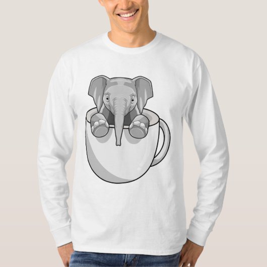 Elefant mit Cup T-Shirt (Vorderseite)