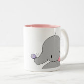Elefant mit der Schmetterlings-Tasse Zweifarbige Tasse (VorderseiteRechts)