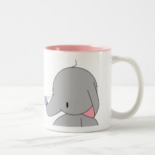 Elefant mit der Schmetterlings-Tasse Zweifarbige Tasse