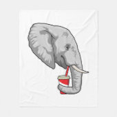 Elefant mit Drink Fleecedecke (Vorderseite)