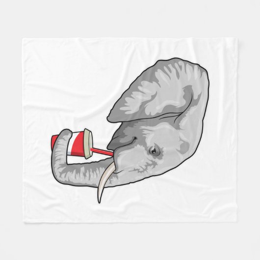 Elefant mit Drink Fleecedecke (Vorderseite (Horizontal))