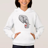 Elefant mit Drink Hoodie (Vorderseite)