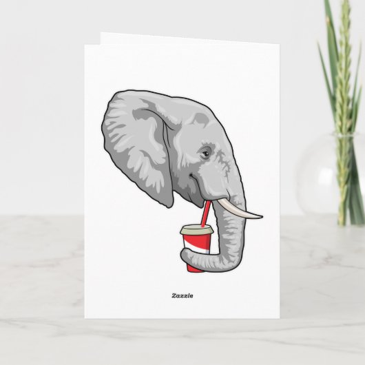 Elefant mit Drink Karte (Rückseite)