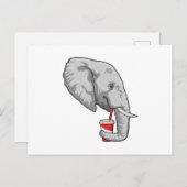 Elefant mit Drink Postkarte (Vorne/Hinten)