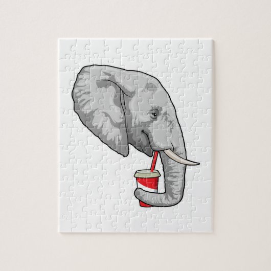 Elefant mit Drink Puzzle (Vertikal)