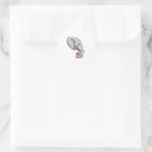 Elefant mit Drink Runder Aufkleber (Tasche)