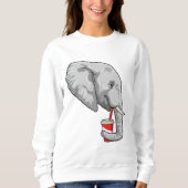 Elefant mit Drink Sweatshirt (Vorderseite)