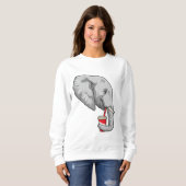 Elefant mit Drink Sweatshirt (Vorne ganz)