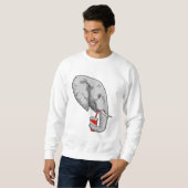 Elefant mit Drink Sweatshirt (Vorne ganz)