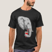 Elefant mit Drink T-Shirt (Vorderseite)