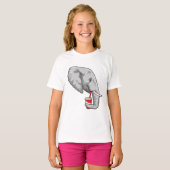 Elefant mit Drink T-Shirt (Vorne ganz)