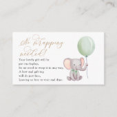 Elefant mit einem grünen Balondisplay Begleitkarte (Vorderseite)