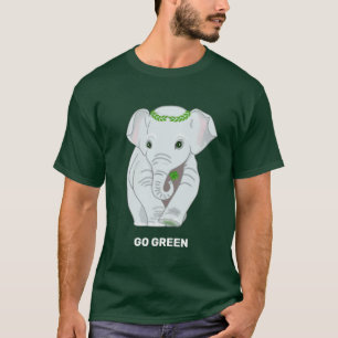 Elefant mit einem Vier-Blatt-Kleeblatt-T-Shirt T-Shirt