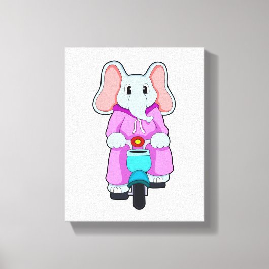 Elefant mit Fahrrad Leinwanddruck (Vorderseite)