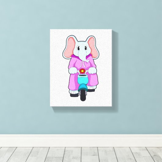 Elefant mit Fahrrad Leinwanddruck (Insitu (Holzboden))