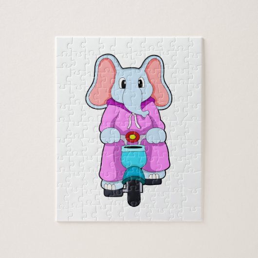 Elefant mit Fahrrad Puzzle (Vertikal)