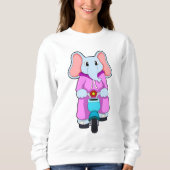 Elefant mit Fahrrad Sweatshirt (Vorderseite)