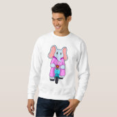 Elefant mit Fahrrad Sweatshirt (Vorne ganz)