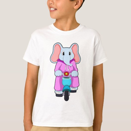Elefant mit Fahrrad T-Shirt (Vorderseite)