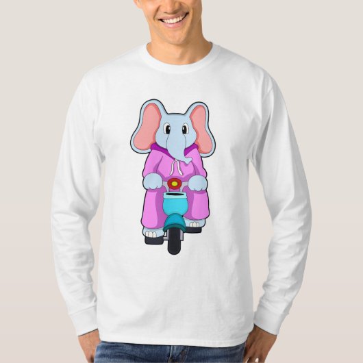 Elefant mit Fahrrad T-Shirt (Vorderseite)