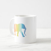 Elefant mit Farbbalken Kaffeetasse (Vorderseite Links)