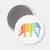 Elefant mit Farbbändern Magnet (Vorderseite/Rückseite)