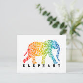 Elefant mit Farben Postkarte (Stehend Vorderseite)