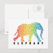 Elefant mit Farben Postkarte (Vorne/Hinten)