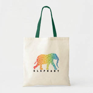Elefant mit Farben Tragetasche