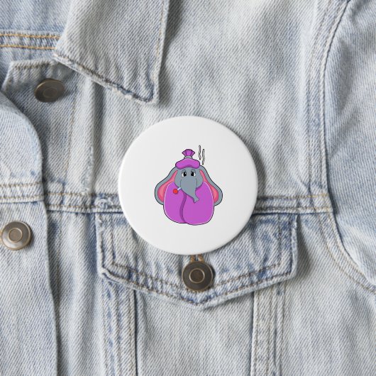 Elefant mit Fieberthermometer Button (Beispiel)