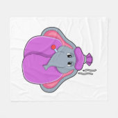Elefant mit Fieberthermometer Fleecedecke (Vorderseite (Horizontal))