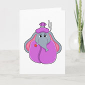 Elefant mit Fieberthermometer Karte (Vorderseite)