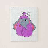 Elefant mit Fieberthermometer Puzzle (Vertikal)