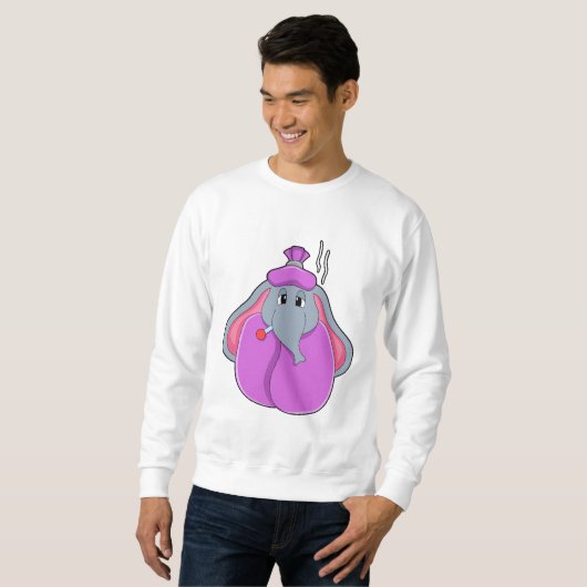 Elefant mit Fieberthermometer Sweatshirt (Vorne ganz)