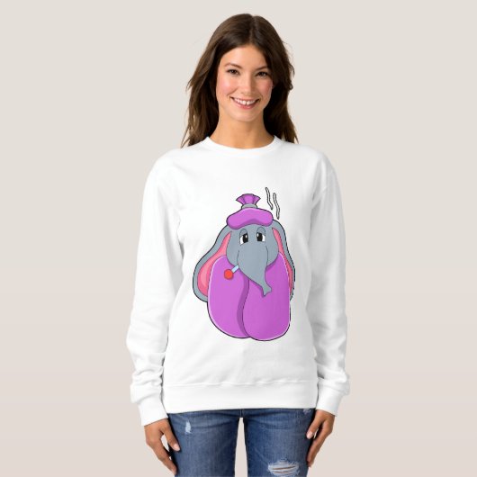 Elefant mit Fieberthermometer Sweatshirt (Vorne ganz)