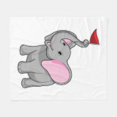 Elefant mit Flagge Fleecedecke (Vorderseite (Horizontal))