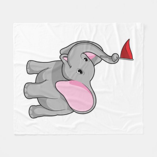 Elefant mit Flagge Fleecedecke (Vorderseite (Horizontal))