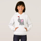 Elefant mit Flagge Hoodie (Vorne ganz)