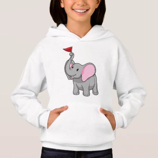 Elefant mit Flagge Hoodie (Vorderseite)