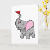 Elefant mit Flagge Karte (Gelbe Blume)