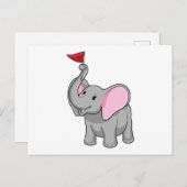 Elefant mit Flagge Postkarte (Vorne/Hinten)