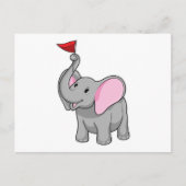 Elefant mit Flagge Postkarte (Vorderseite)