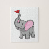 Elefant mit Flagge Puzzle (Vertikal)