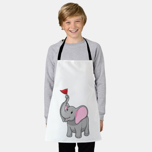 Elefant mit Flagge Schürze (Getragen)